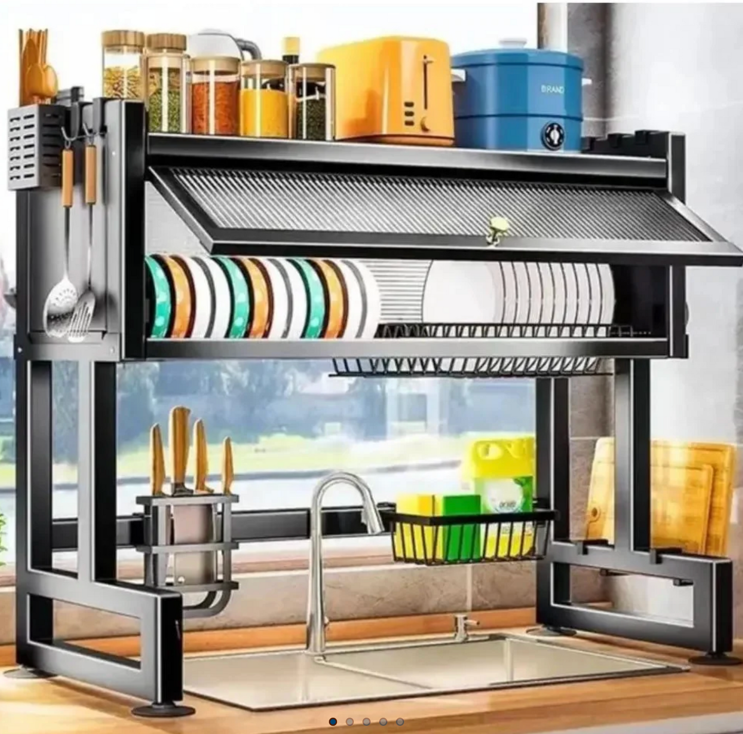 Escurridor de Platos Multifuncional Premium Con Diseño Moderno